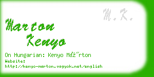 marton kenyo business card